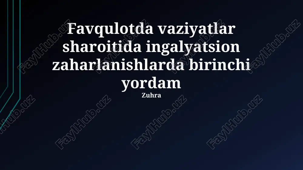 inhalatsiya zaharlanishi xavfi — PPTX