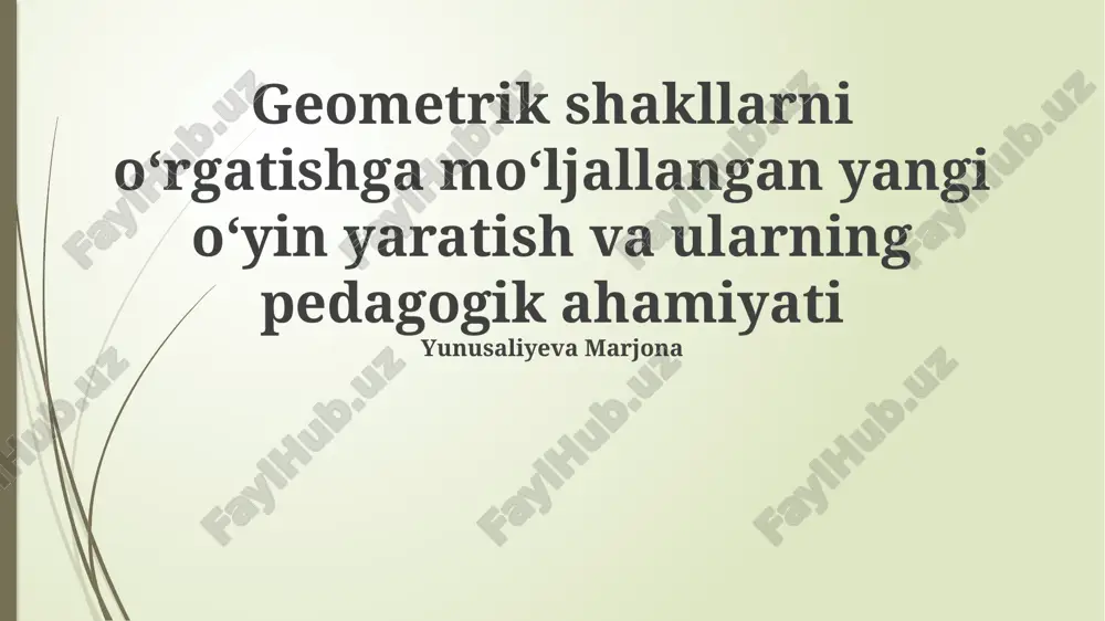 geometrik shakllarni o'rgatish uchun yangi o'yin yaratish — PPTX