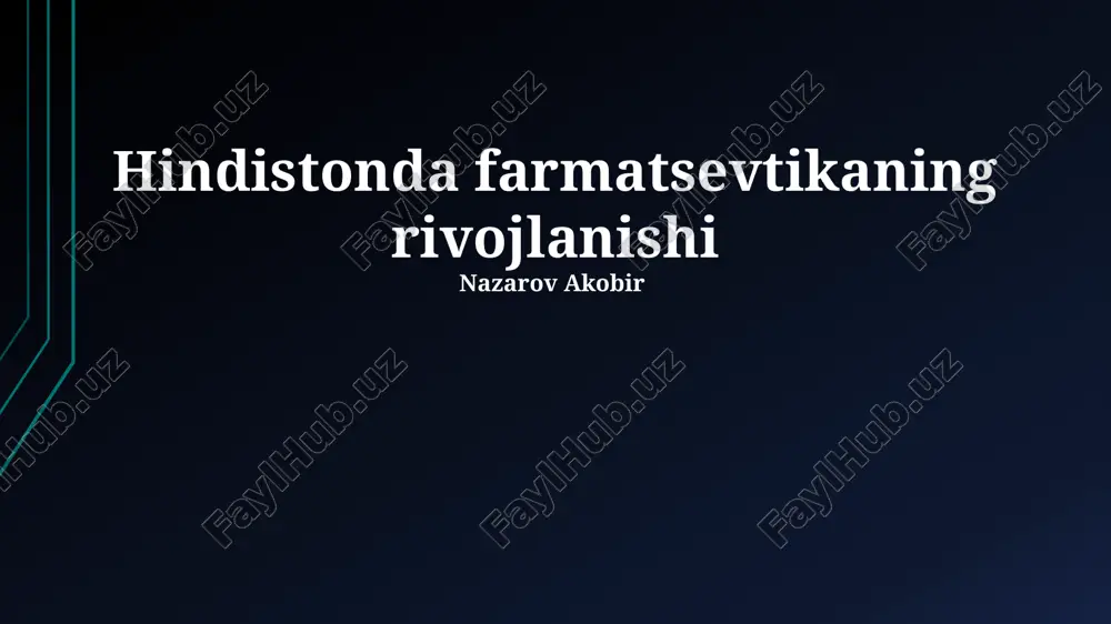 farmatsevtika hindistonda — PPTX