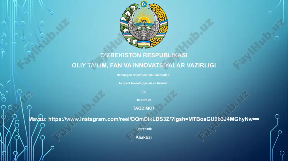 axborot texnologiyalari va tizimlari — PPTX