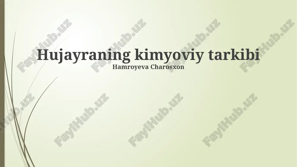 hujayraning kimyoviy tarkibi — PPTX