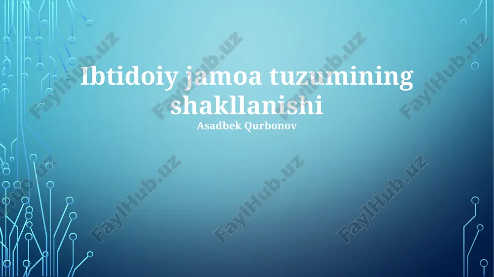 ibtidoiy jamoa tuzumining shakllanishi — PPTX