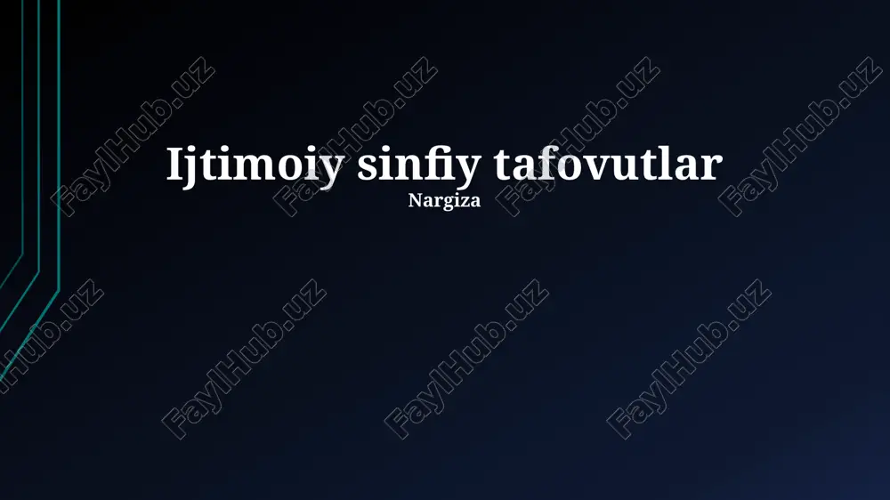 ijtimoiy sinfiy tafovutlar — PPTX