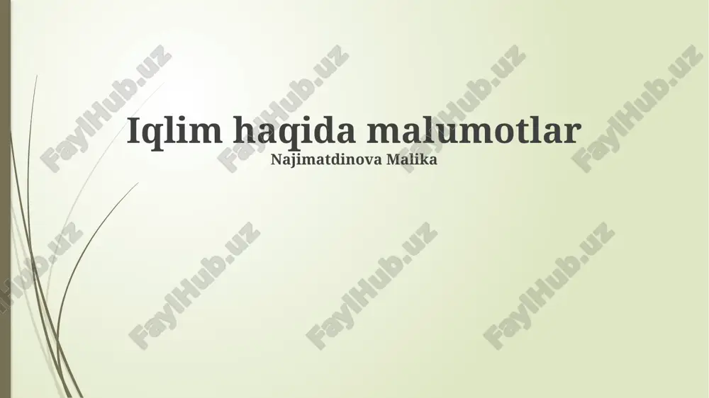 klimat haqida malumotlar — PPTX