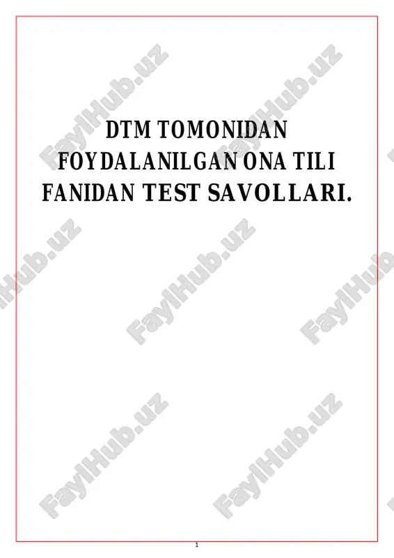ona tili fanidan test savollari bma tomonidan foydalanilgan savollar. — PDF