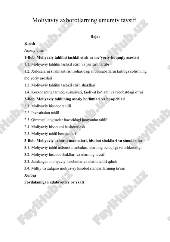 moliyaviy tahlilning metodologik asoslari — PDF