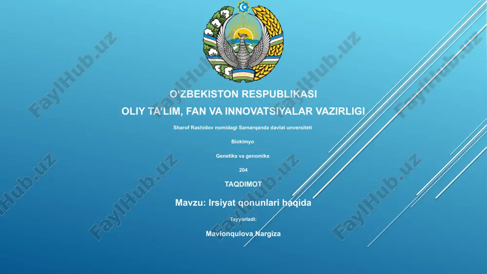 irsiyat qonunlari — PPTX