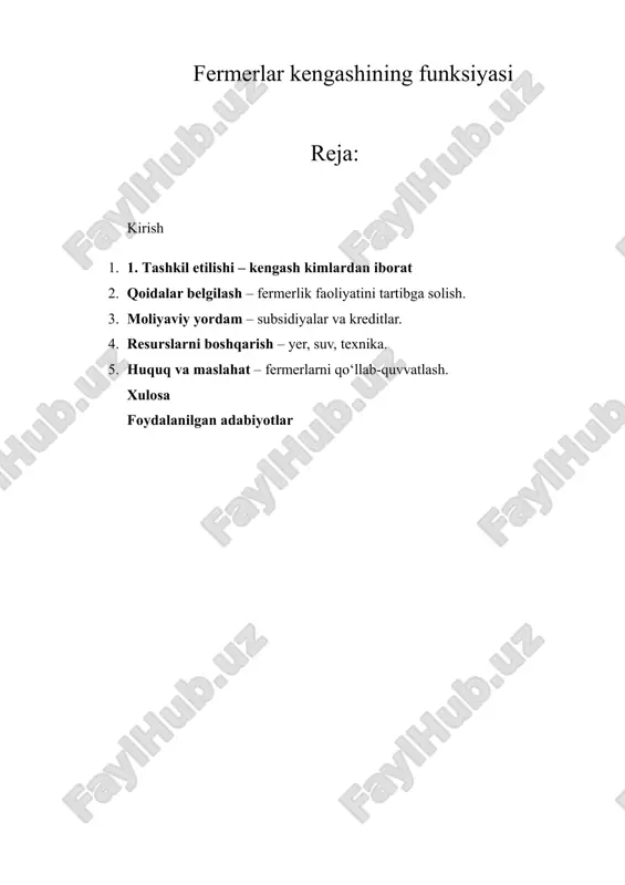 fermerlar kengashi — DOCX