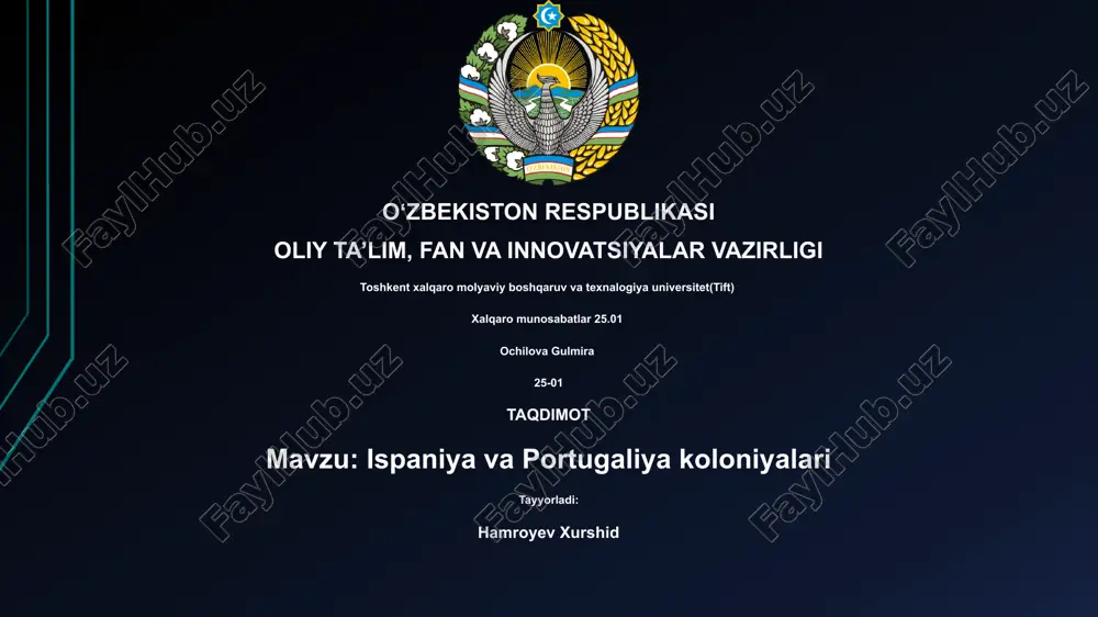 ispaniya va portugaliya koloniyalari — PPTX