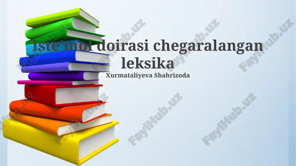 leksik cheklangan iste'mol doirasi — PPTX