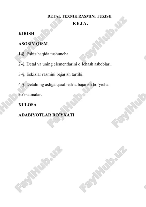 detal texnik rasmini tuzish — DOC