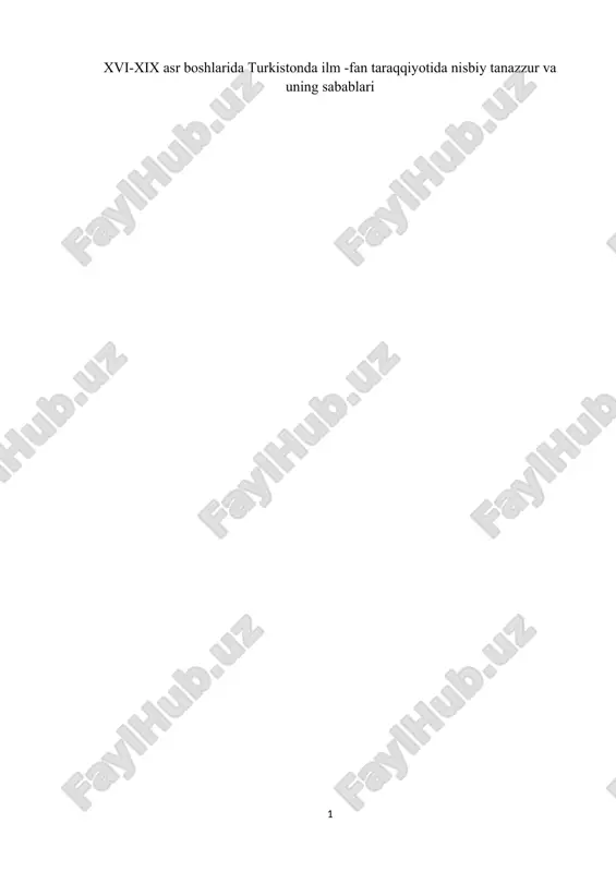 turkiston ilm-fan taraqqiyoti — DOCX