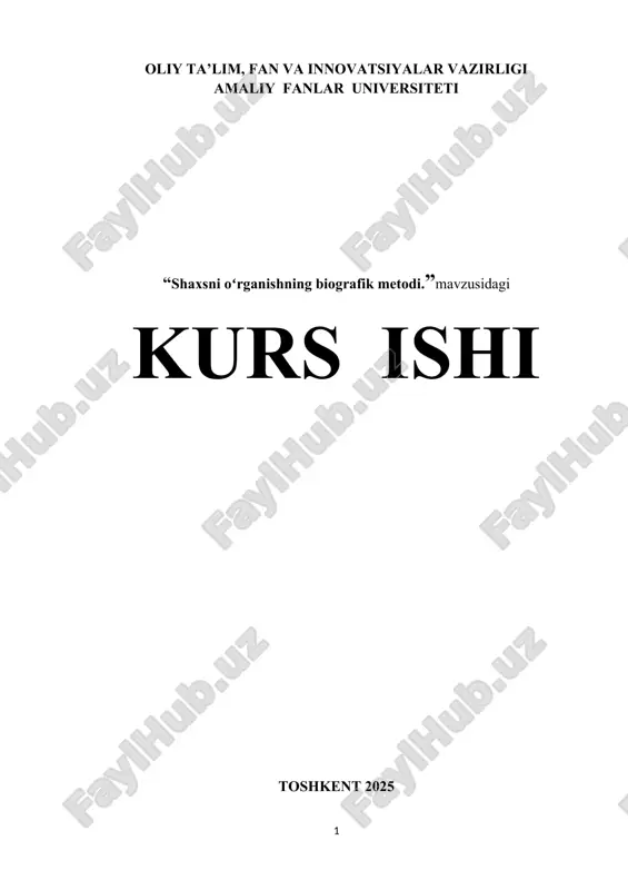 shaxsni o‘rganishning biografik metodi — DOCX