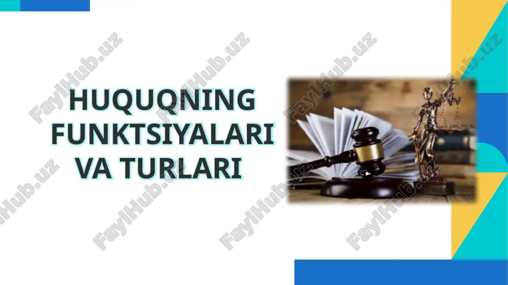huquqning funktsiyalari va turlari — PPTX