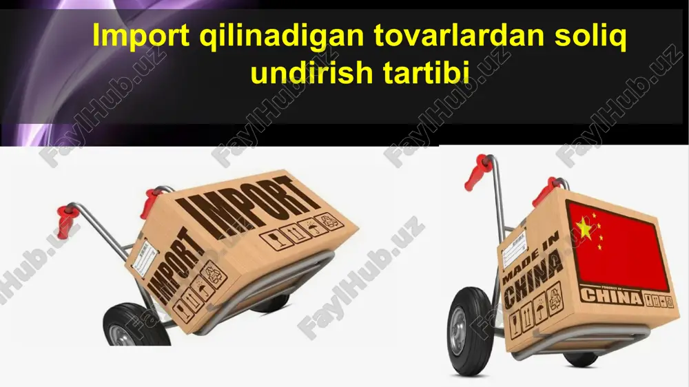 importqilinadigantovarlardan soliqlarini solish tartibi — PPTX