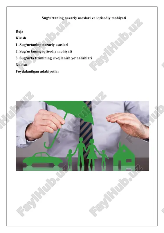 sug‘urtaning nazariy asoslari va iqtisodiy mohiyati — DOCX