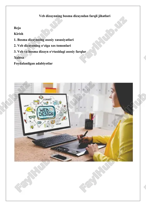 bosma dizaynning bosma dizayndan farqli jihatlari — DOCX