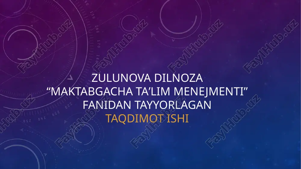 maktabgacha taʼlim tashkilotida tarbiyaviy ishlarni modellashtirish — PPTX
