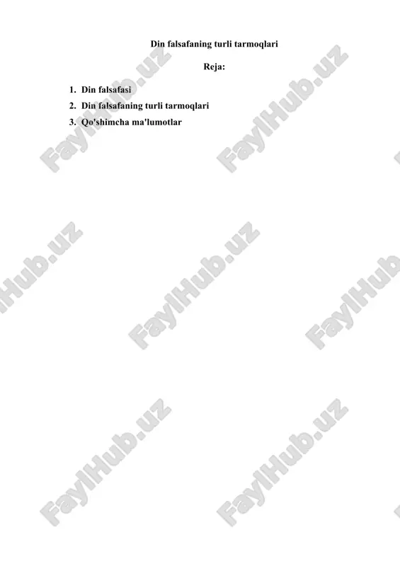 din falsafaning turli tarmoqlari — DOCX