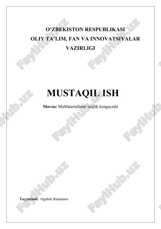 termik kengayish — DOCX