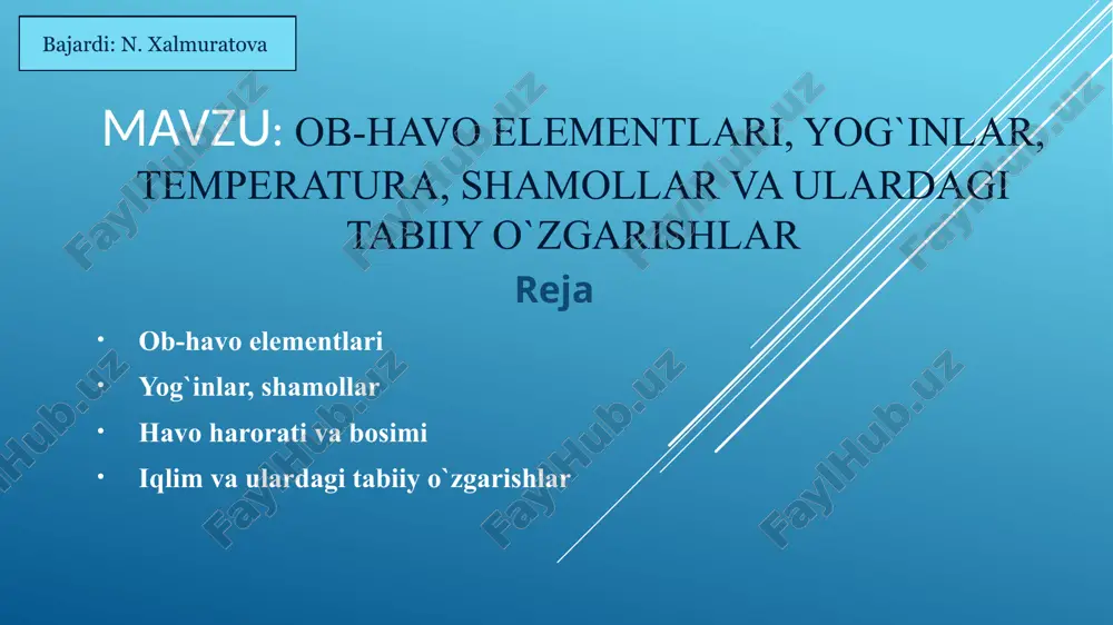 mustaqil ish prezintatsiya — PPTX