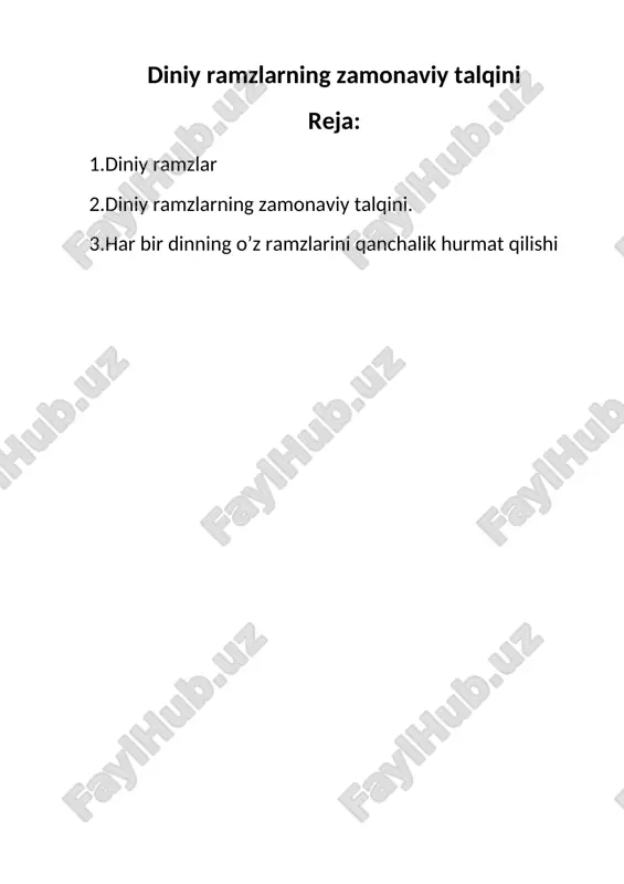 diniy ramzlarning zamonaviy talqinlari — DOCX