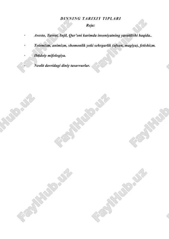 dinning tarixiy tiplari — DOCX
