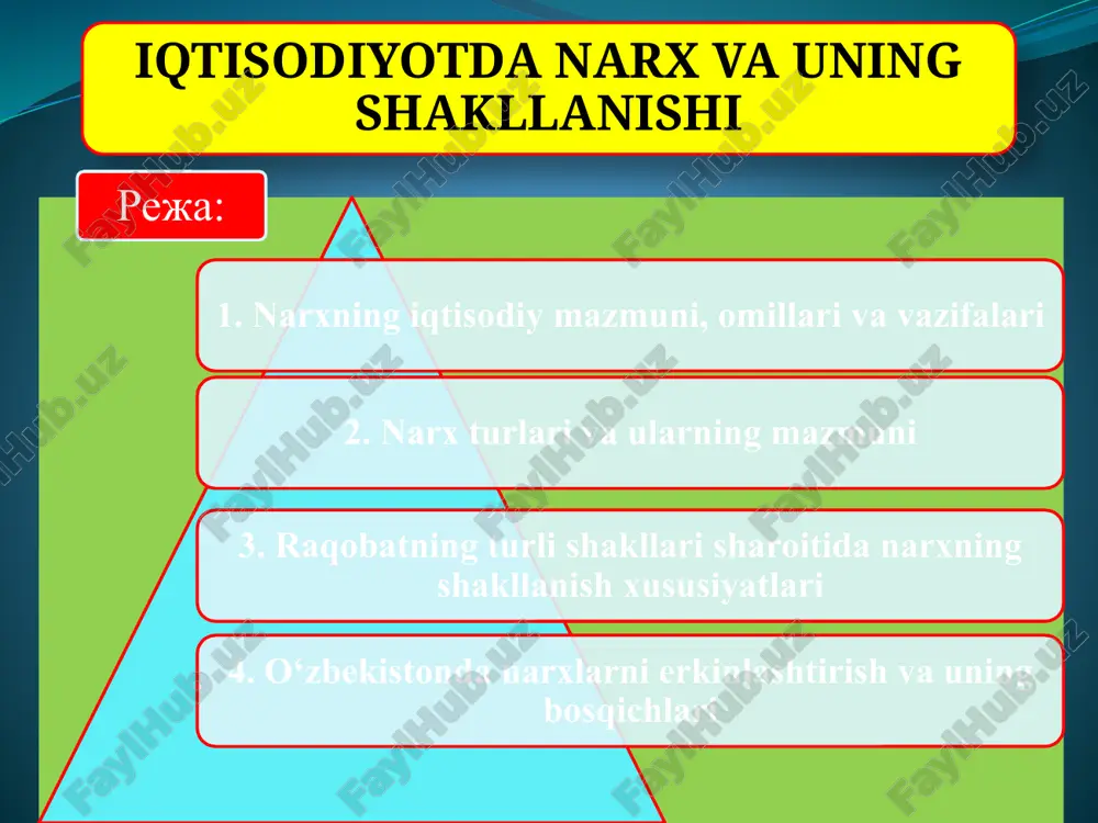 iqtisodiyotda narx va uning shakllanishi — PPTX