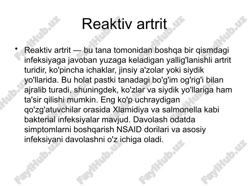 reaktiv artrit — PPTX