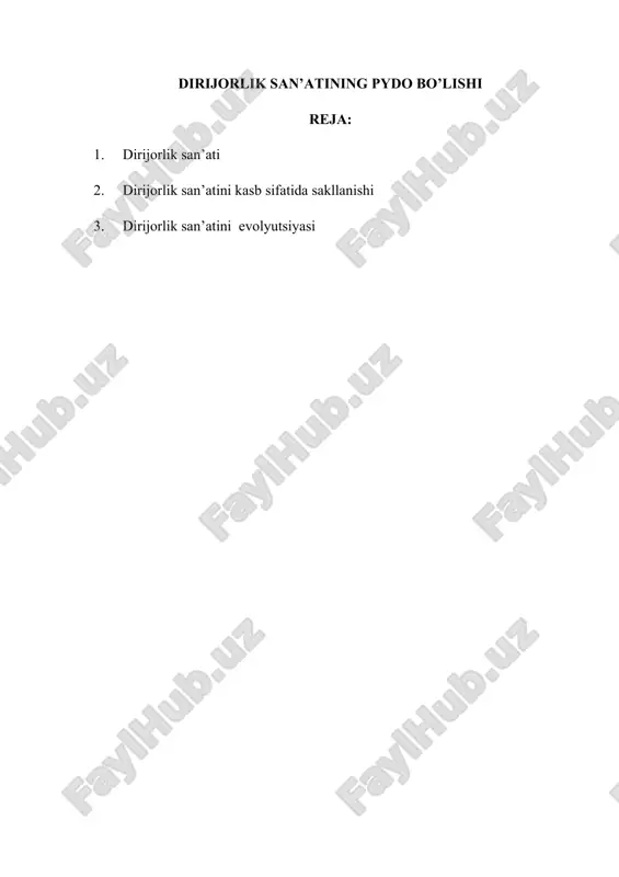 dirijorlik san’atining pydo bo’lishi — DOC