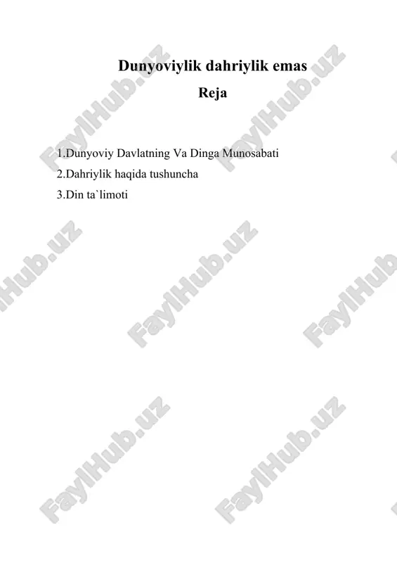 dunyoviylik dahriylik emas — DOCX