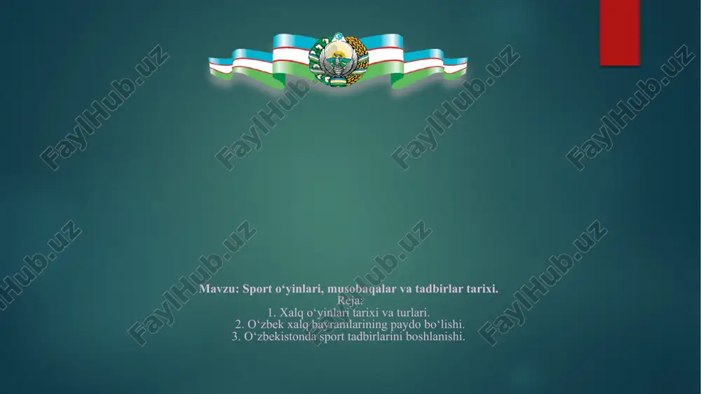 sport oʻyinlari va musobaqalari tarixi — PPTX
