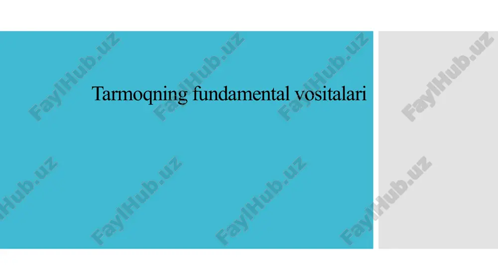 tarmoqning fundamental vositalari — PPTX