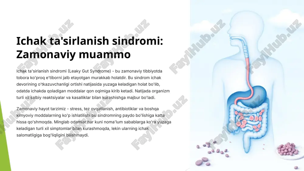 ichak ta'sirlanish sindromi: zamonaviy muammo — PPTX