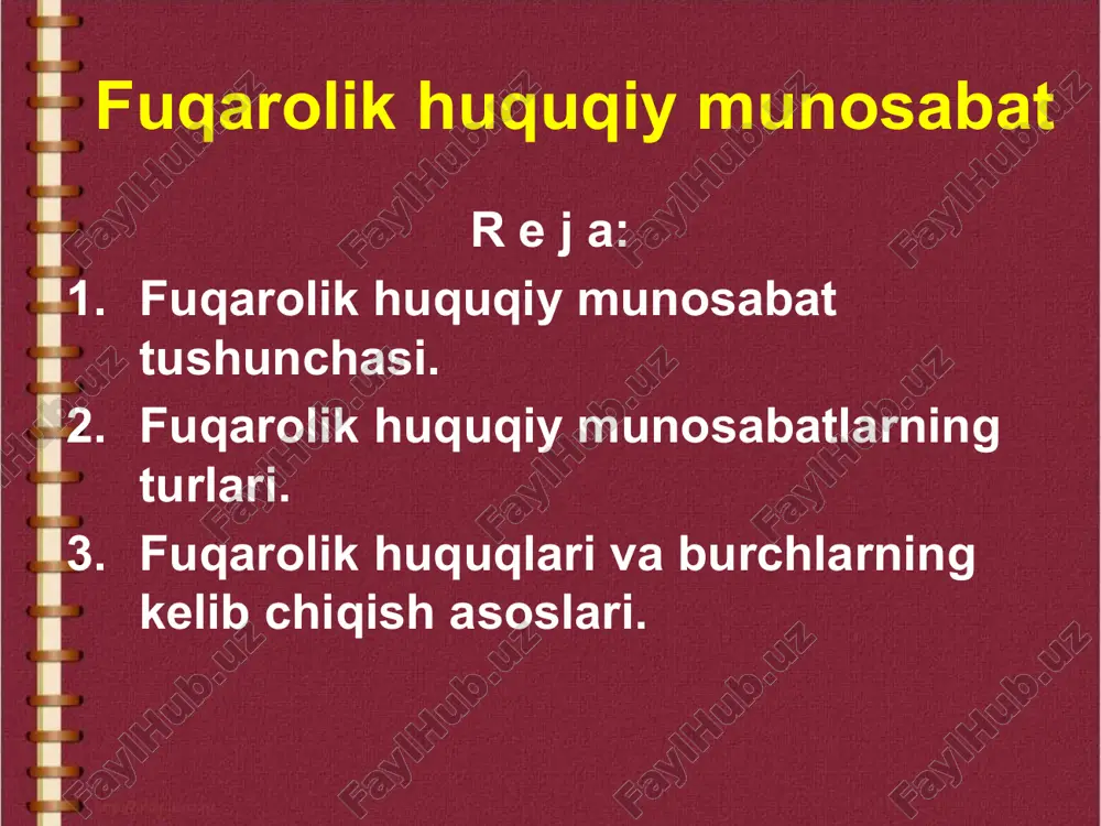 fuqarolik huquqi munosabat — PPTX