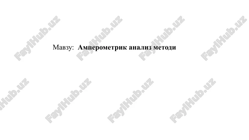 amperometrik analiz metodi — PPTX