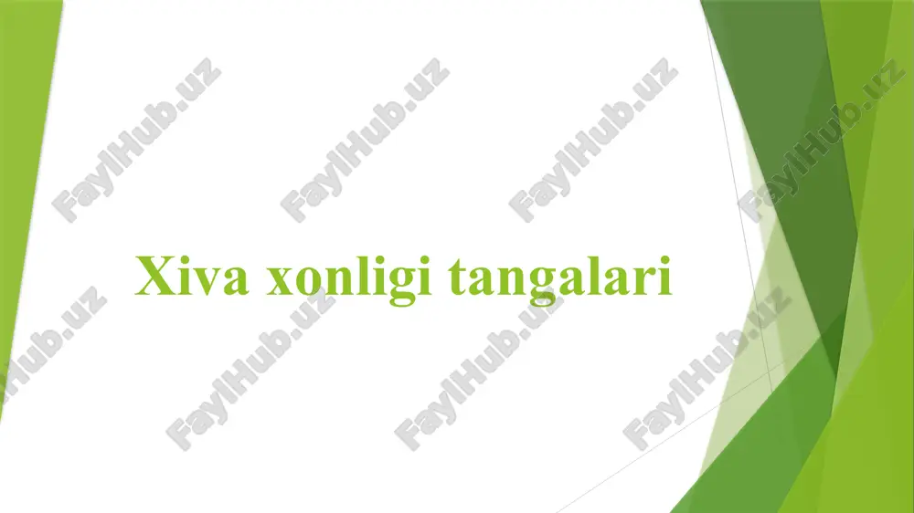 xiva xonligi tangalari — PPTX