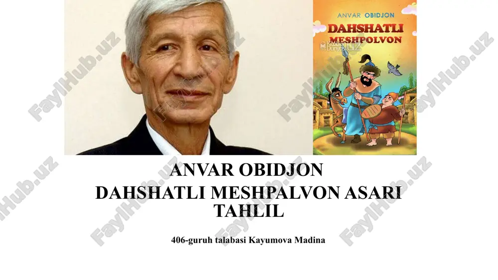 dahshatli meshpalvon asari tahlil — PPTX
