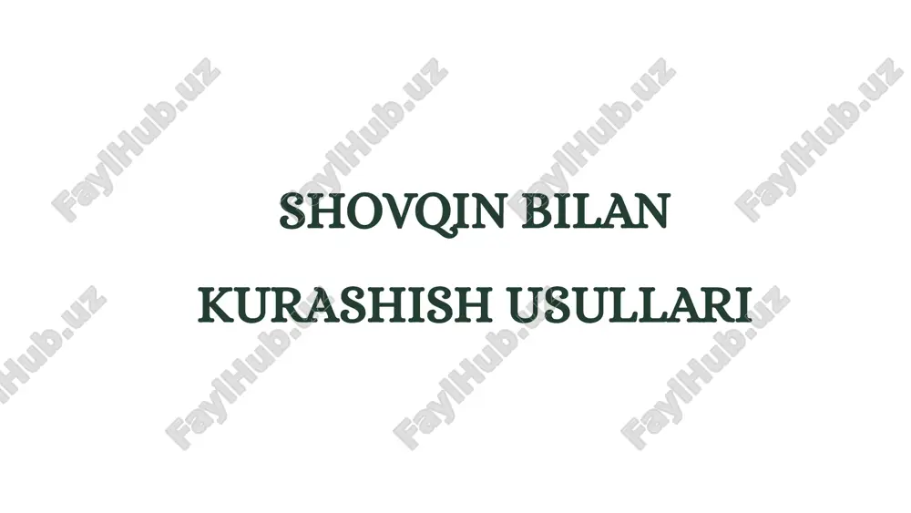 shovqin bilan kurashish usullari — PPTX