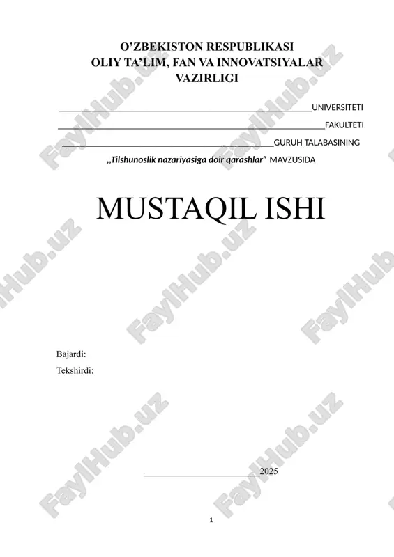 tilshunoslik nazariyasiga doir qarashlar — DOCX
