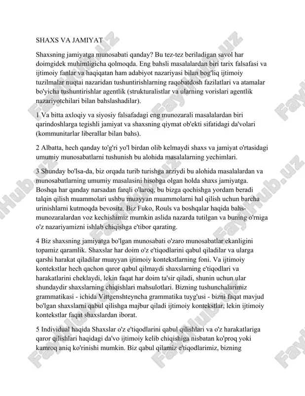 shaxs va jamiyat — DOCX