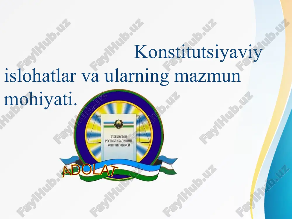 konstitutsiyaviy islohatlar va ularning mazmun mohiyati — PPTX