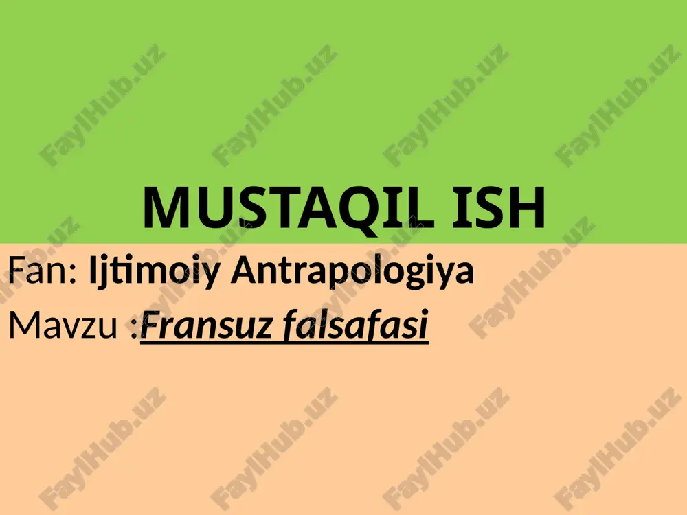 fransuz falsafasi — PPTX