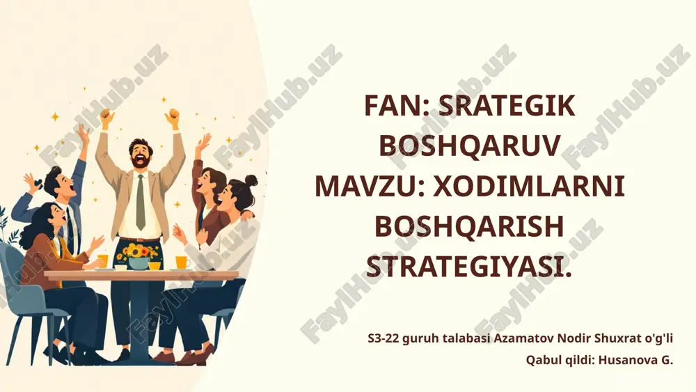 xodimlarni boshqarish strategiyasi — PPTX