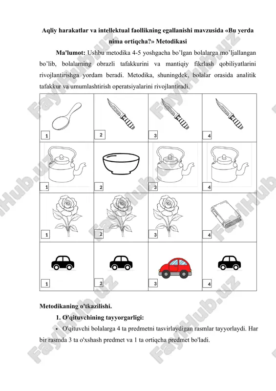 bu yerda nima ortiqcha? metodikasi — DOCX