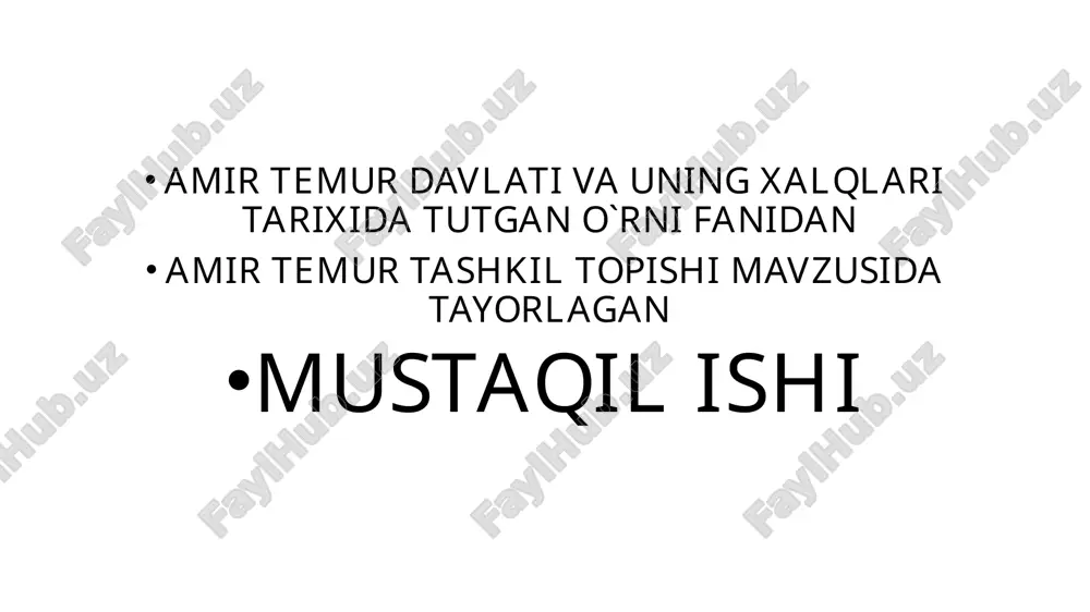 amir temur tashkil topishi — PPTX