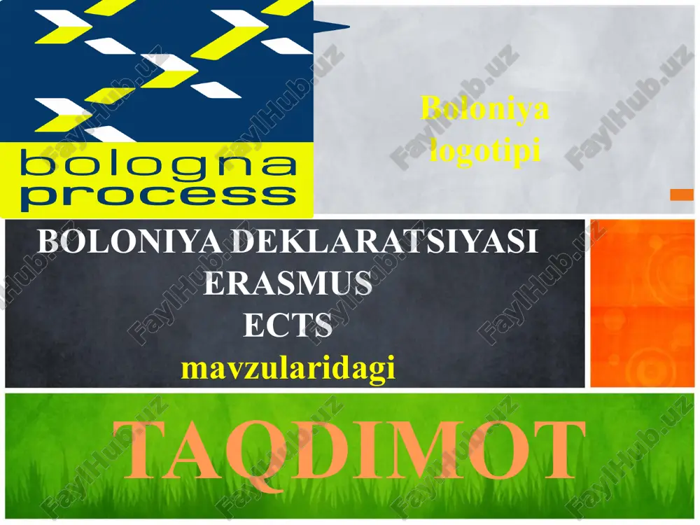boloniya deklaratsiyasi — PPTX
