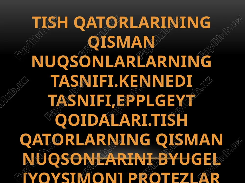 tishqatorlarining nuqsonlari — PPTX