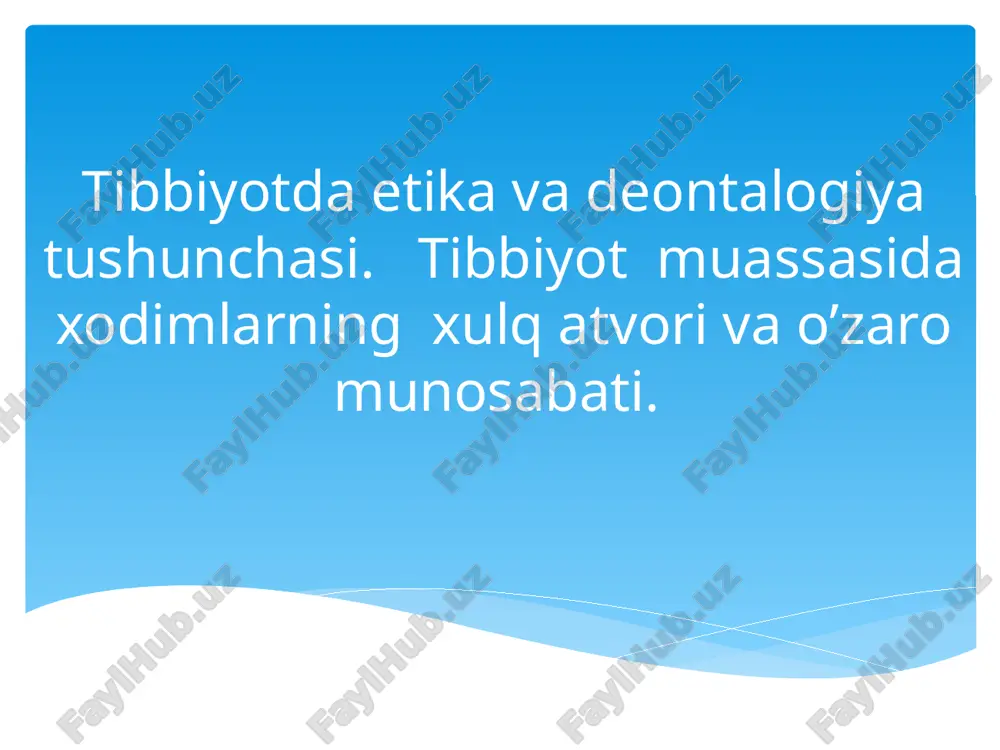 tibbiyotda etika vade olgan to’logiya tushunchasi — PPTX