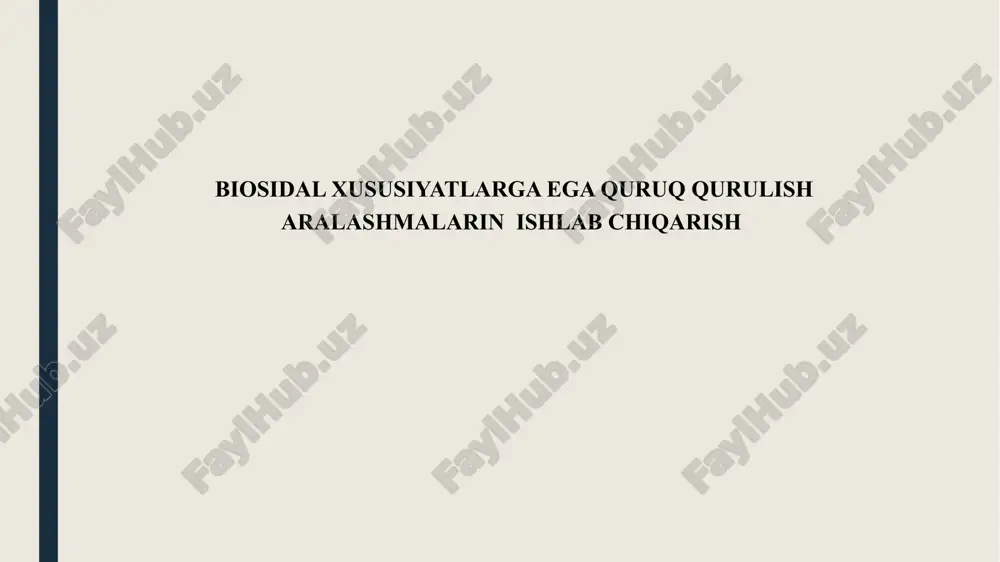 quruq qurulish aralashmalari — PPTX